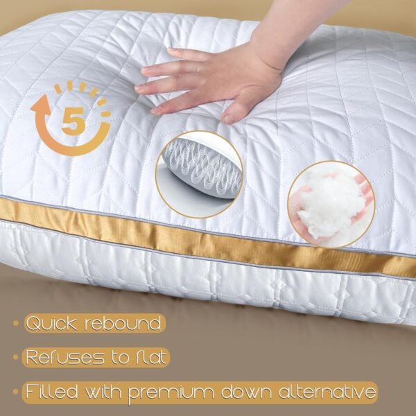 Cooling King Size Pillows Set of 2, Hotel Quality Bed Pillows for Side, Back, St... - Image 6