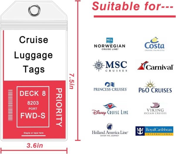 Cruise ship essentials,Luggage Tags for Carnival and Royal caribbean luggage tag... - Image 4