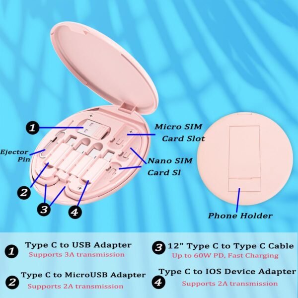Multi USB Charging Adapter Cable Kit, USB C to iOS Device Adapter Box, Conversio... - Image 4