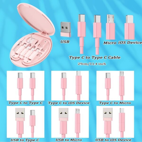 Multi USB Charging Adapter Cable Kit, USB C to iOS Device Adapter Box, Conversio... - Image 5