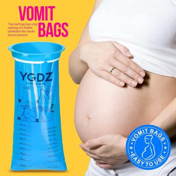 YGDZ Vomit Bags Disposable, 15 Pack Barf Throw Up Emesis Puke Nausea for Travel ... - Image 6