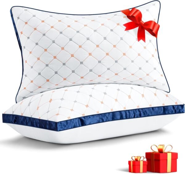 Bed Pillows Queen Size Set of 2, Luxury Hotel Quality Queen Bed Pillows, Fluffy ... - Image 2