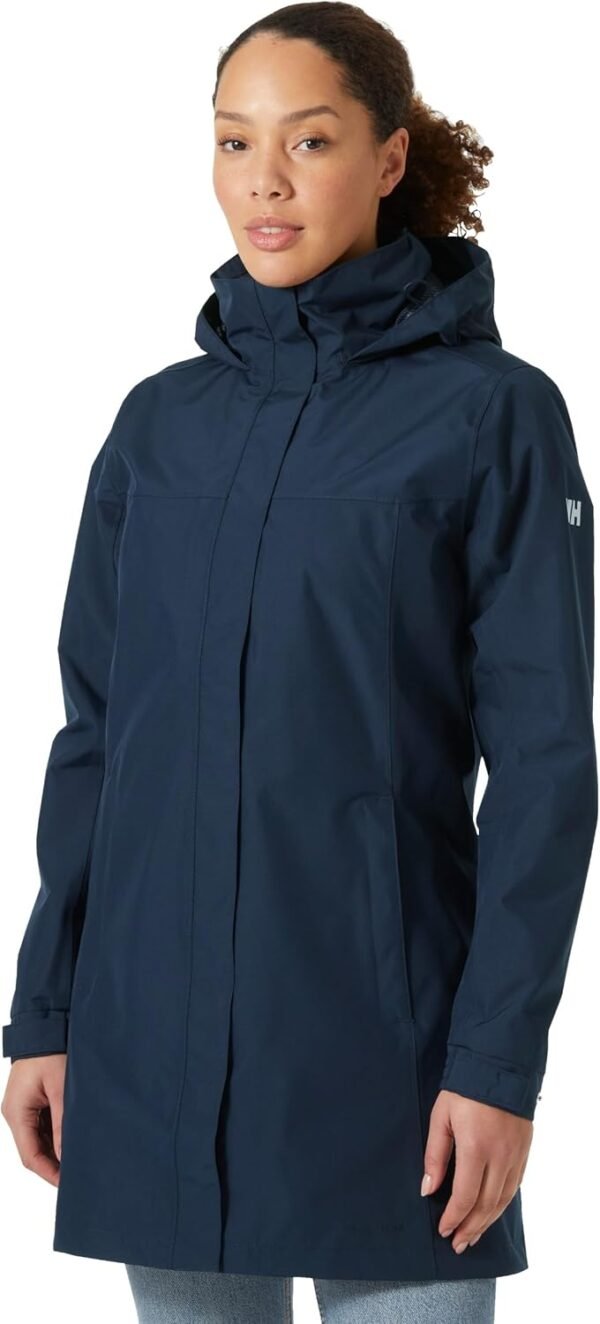 Helly-Hansen Womens Aden Waterproof Breathable Hooded Long Rain Jacket - Image 2