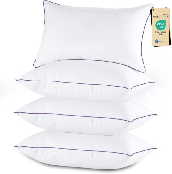 JOLLYVOGUE Pillows Queen Size Set of 4, Washable Supportive Bed Pillows with Sup... - Image 2