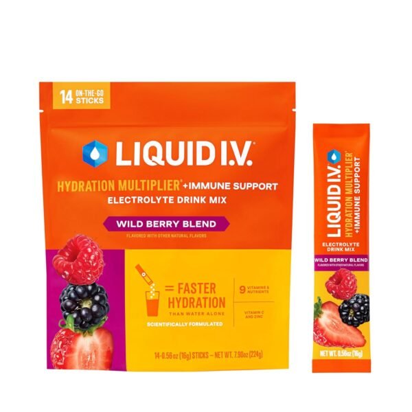 Liquid I.V.® Hydration Multiplier +Immune Support - Wild Berry Blend | Electroly... - Image 2