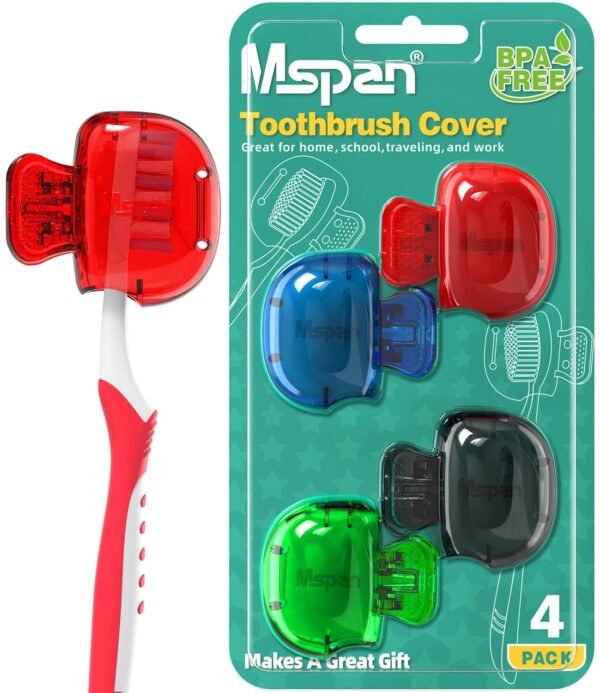 Mspan Toothbrush Head Cover Cap: Toothbrush Protector Brush Pod Case Protective ... - Image 2