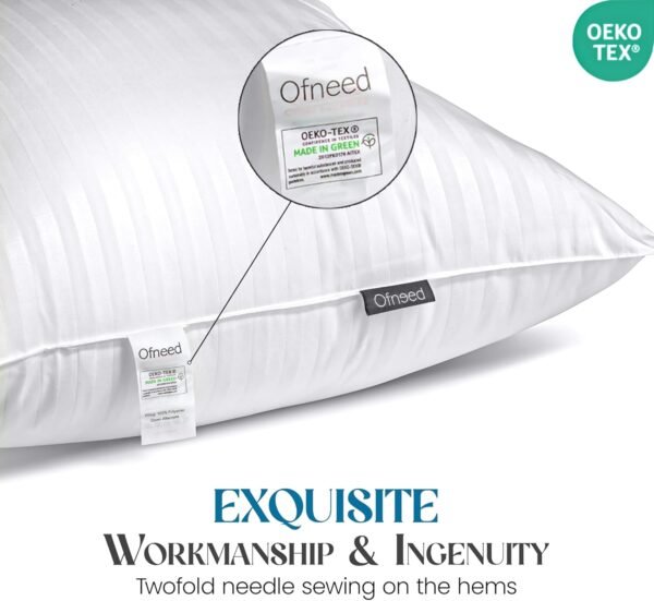 Queen Size Pillows Set of 2 Down Alternative – Soft & Fluffy Queen Pillows with ... - Image 6