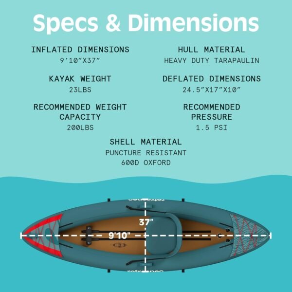 Retrospec Coaster Single & Tandem Inflatable Kayak - Image 5