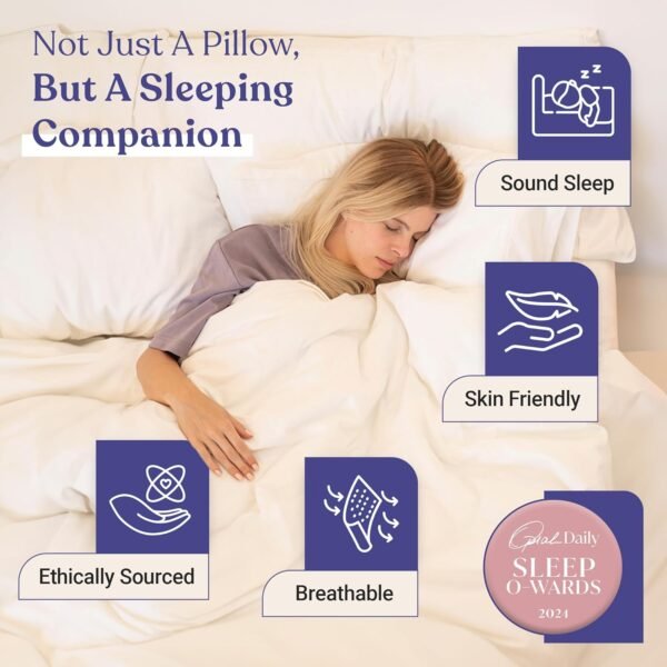 FluffCo Zen Fluff Pillows - Down Alternative - Standard/Queen Bed Pillow for Sle... - Image 5