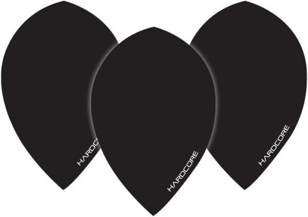 RED DRAGON Hardcore Black Extra Thick Oversized Pear Dart Flights - 4 Sets Per P... - Image 3