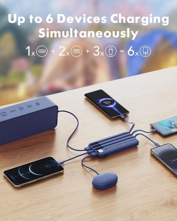 charmast Portable Charger with Built in Cables, Power Bank with Cords Wires, Sli... - Image 4