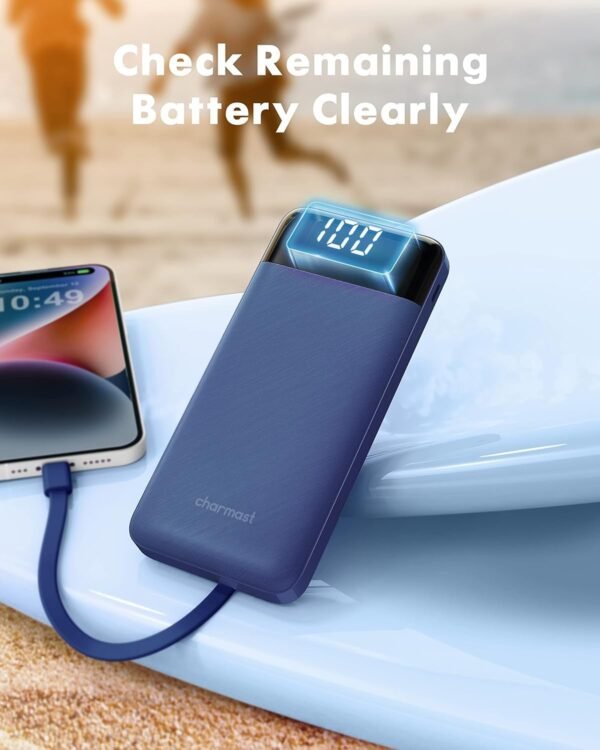 charmast Portable Charger with Built in Cables, Power Bank with Cords Wires, Sli... - Image 7