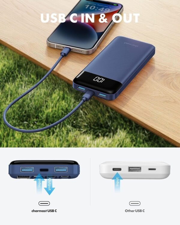 charmast Portable Charger with Built in Cables, Power Bank with Cords Wires, Sli... - Image 8