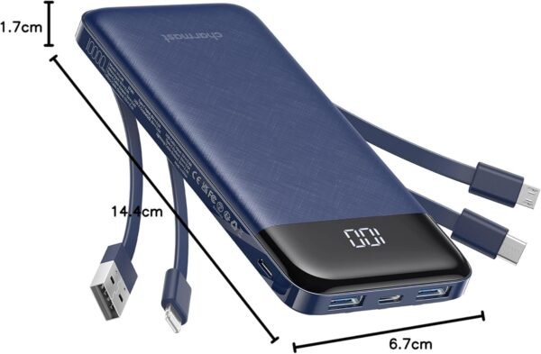 charmast Portable Charger with Built in Cables, Power Bank with Cords Wires, Sli... - Image 9