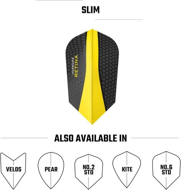 Harrows Retina | Premium Extra Strong 100 Micron Dart Flights in Slim Shape, 5 S... - Image 7