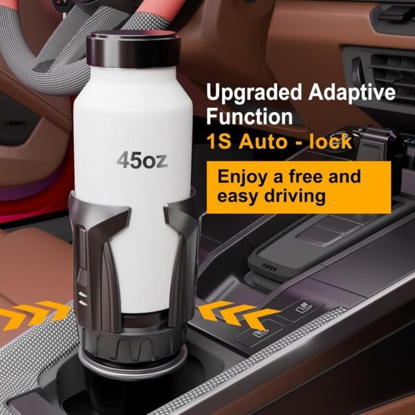Automatic Car Cup Holder Expander, Large Water Bottles Holder for Yeti, Hydro Fl... - Image 3