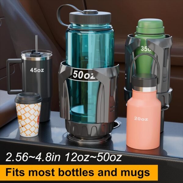 Automatic Car Cup Holder Expander, Large Water Bottles Holder for Yeti, Hydro Fl... - Image 4