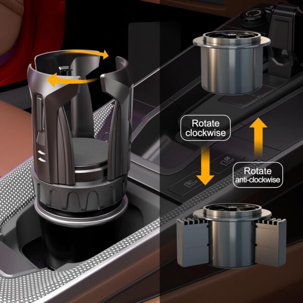 Automatic Car Cup Holder Expander, Large Water Bottles Holder for Yeti, Hydro Fl... - Image 6