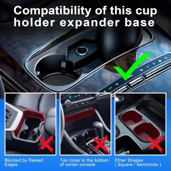 Automatic Car Cup Holder Expander, Large Water Bottles Holder for Yeti, Hydro Fl... - Image 7