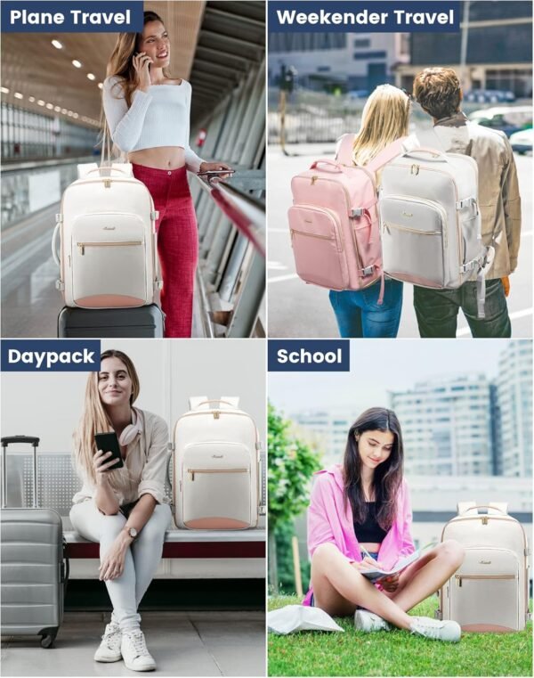 LOVEVOOK Carry on Travel Backpack, 40L Waterproof Large 17inch Laptop Luggage Da... - Image 4