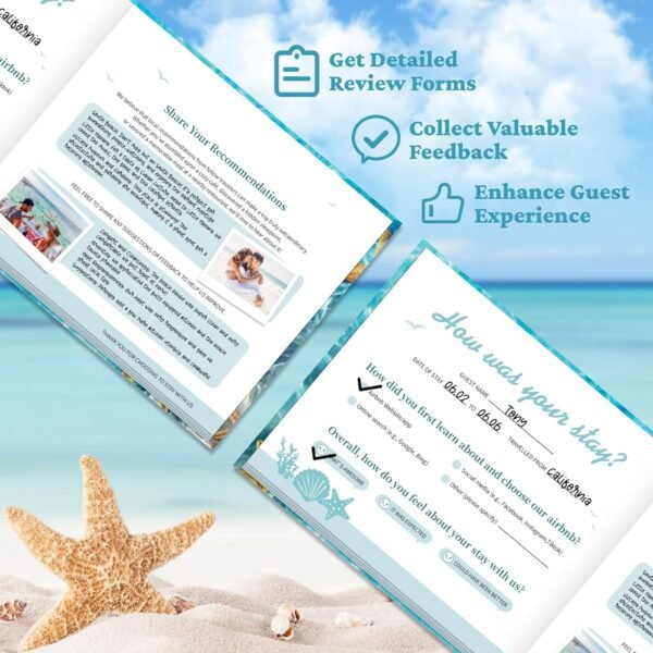 Guest Book for Vacation Home, 240 Page Visitor Guest Book for Airbnb, Beach Hous... - Image 4