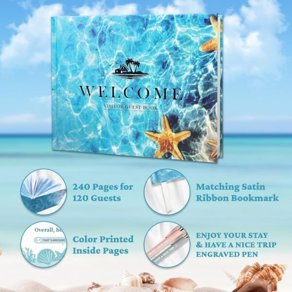 Guest Book for Vacation Home, 240 Page Visitor Guest Book for Airbnb, Beach Hous... - Image 5