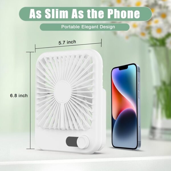Travel Fan for Sleeping, 6.8" Small Portable Fan Rechargeable Battery Powered, 1... - Image 6