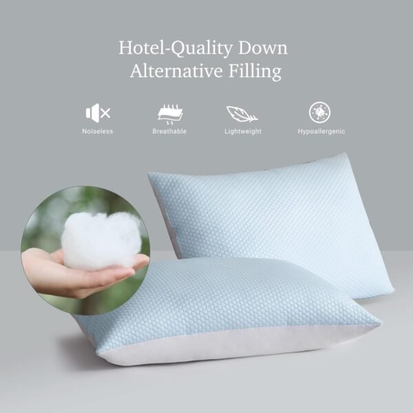 Hotel Grand Medium Firm Queen Size Hotel Collection Luxury Bed Pillows Set of 2 ... - Image 4