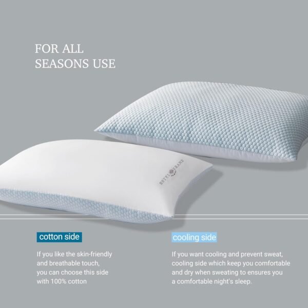 Hotel Grand Medium Firm Queen Size Hotel Collection Luxury Bed Pillows Set of 2 ... - Image 6