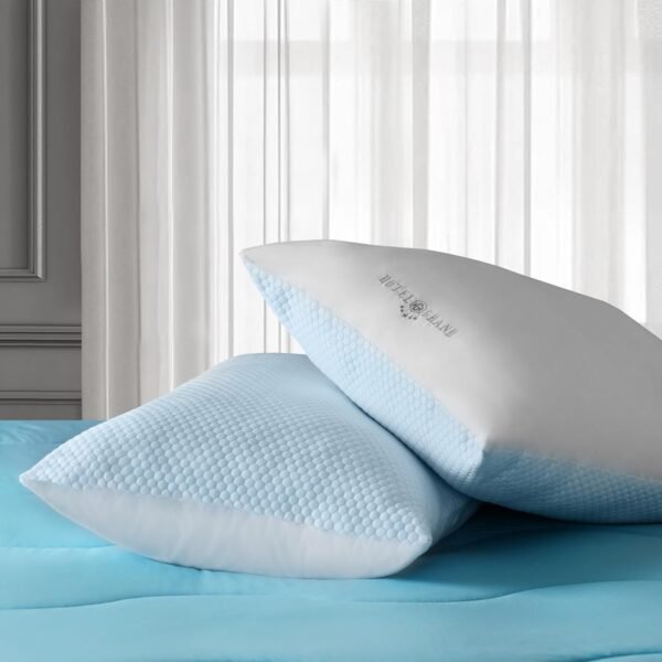 Hotel Grand Medium Firm Queen Size Hotel Collection Luxury Bed Pillows Set of 2 ... - Image 8