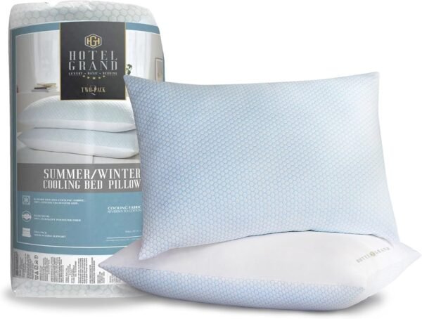 Hotel Grand Medium Firm Queen Size Hotel Collection Luxury Bed Pillows Set of 2 ... - Image 10