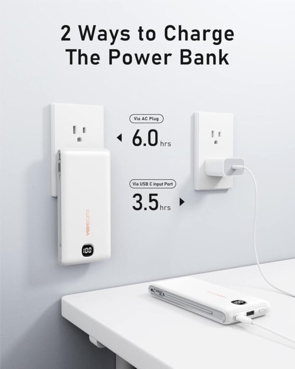 VEEKTOMX Portable Charger with Built in Cables 10000mAh, Power Bank for iPhone w... - Image 5