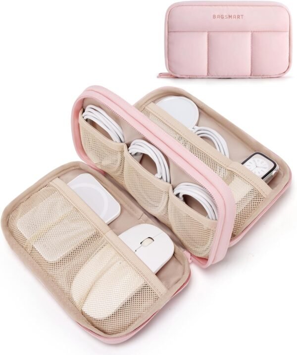 BAGSMART Electronics Organizer Travel Case, Cord Storage for Chargers Cables Pho... - Image 2