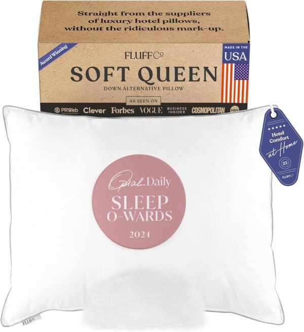 FluffCo Zen Fluff Pillows - Down Alternative - Standard/Queen Bed Pillow for Sle... - Image 2