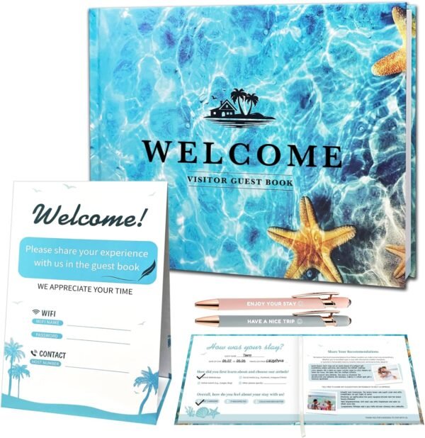 Guest Book for Vacation Home, 240 Page Visitor Guest Book for Airbnb, Beach Hous... - Image 2