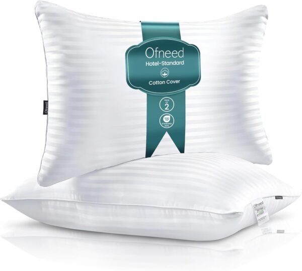 Queen Size Pillows Set of 2 Down Alternative – Soft & Fluffy Queen Pillows with ... - Image 2